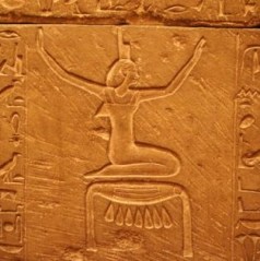 Isis wearing the symbol of Her name on Her head