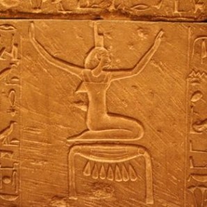 Isis wearing the symbol of Her name on Her head