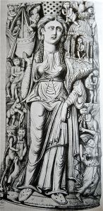 A carving of Isis from the Aquisgrana Cathedral in Germany