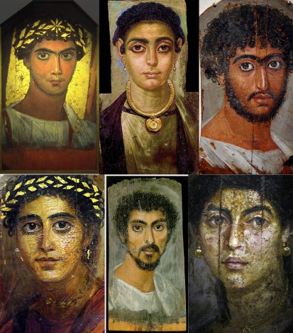Mummy portraits from Egypt's Fayoum, an area where Greeks and Egyptians mixed freely and intermarried