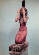 Isis lamenting; this mourning gesture refers to tossing ashes on one's head in sorrow