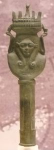 A naos sistrum now in the Athens Archeological Museum; it's lost most of the naos part