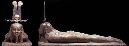 Before Osiris could rise, He had to roll over on His stomach as you see in this beautiful statue. I am so please that I got to see this statue in person in a traveling exhibition. 