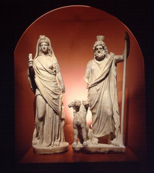 Hellenized Isis and Serapis, now in the Heraklion Museum in Crete