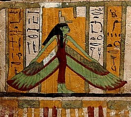 Green Isis spreads Her wings over the deceased