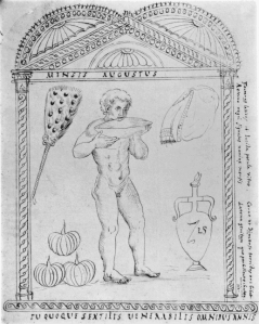 The illustration for the month of August from the Calendar of Philocalus