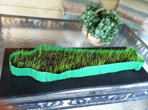 And here He is in His ritual glory...with plenty of green to make the ritual point.