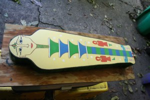 The foamcore sarcophagus lid; that's the djed pillar in the center flanked by two Knots of Isis, one for Isis, one for Nephthys