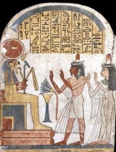 Two worshippers adore the God