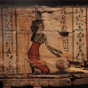 Isis on the foot of the outer coffin of the mummy of Ankh-Wennefer, Washington State History Museum; photo by Joe Mabel, wikicommons