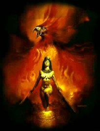 Phoenix by the famous illustrator Boris Vallejo; looks like a rather Isiac phoenix to me!
