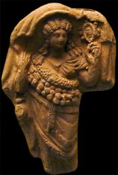 This terracotta of an Isis devotee is Roman, but made in Egypt; now in London in the British Museum. Credits: Barbara McManus, 2001