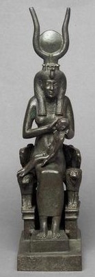 Isis with Horus upon Her lion throne