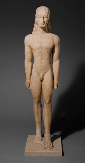 An early Greek kouros looking very Egyptian-influenced