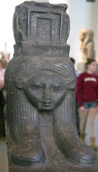 A lovely Hathor head, from a processional boat, now in the British Museum