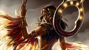 A badass magic-wielding Isis inspired by the game Smite; this piece is by KalaSketch