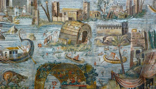A fanciful Italian mosaic, from the Hellenistic period, showing Egypt during Inundation