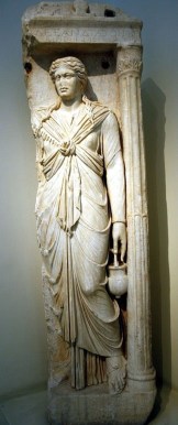 Funerary relief of Alexandra in Isis dress, from Roman-era Athens