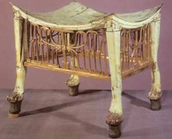 A stool made from acacia wood