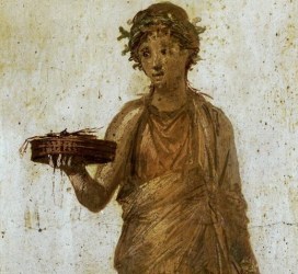 Roman girl making offering