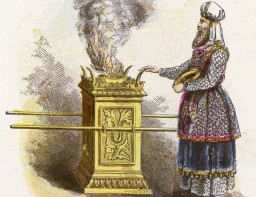 Hebrew priest making offering