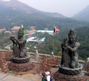 Two of the six Devas making continual offering in Hong Kong